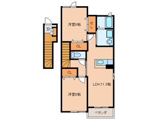 パストラーレⅠの物件間取画像